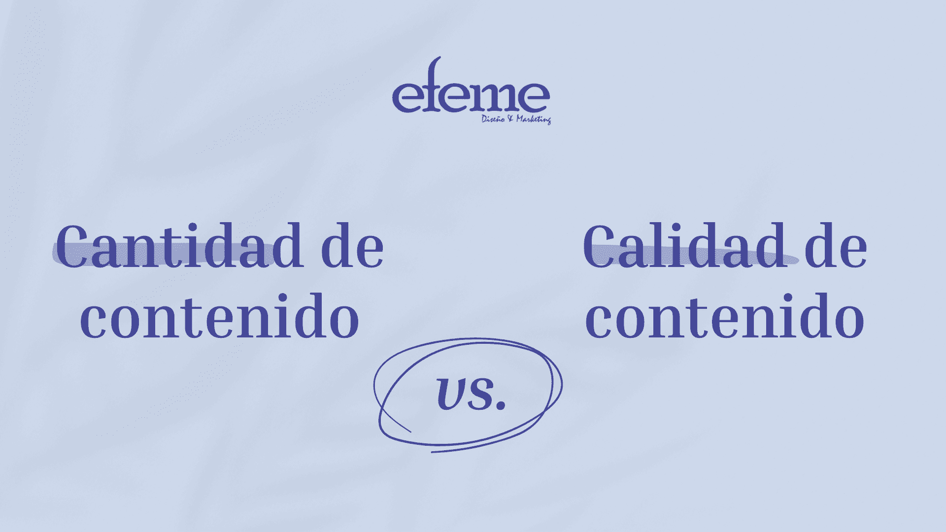 Texto con la frase “calidad de contenido vs. cantidad de contenido”, destacando el dilema en redes sociales sobre qué es más importante.